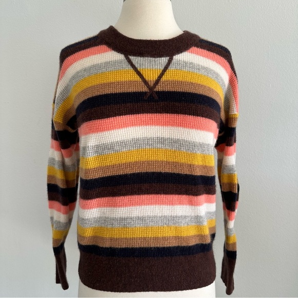 Madewell 100% Cashmere Sweater Reedham Stripe XS - Picture 5 of 10